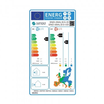 Sendo SND-09ALSI3-ID/SND-09ALSI3-OD Aeolos Κλιματιστικό Inverter 9000 BTU A++/A+